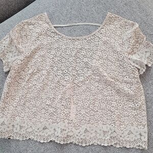 Elegant Cream Lace Women's Top